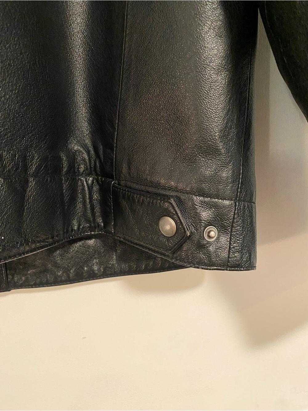 St. John's Bay Mens XL Black 100% Leather Jacket Full Zip Lined Coat Moto Goth - Picture 11 of 12